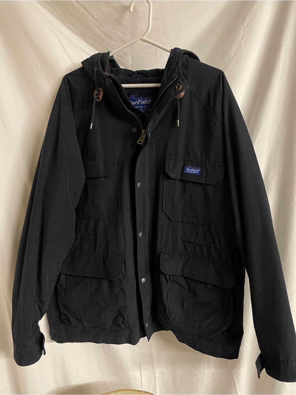 Mens Penfield 60/40 Navy Hooded Field Raincoat XXL